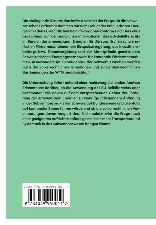 Produktbild: F&ouml;rdermassnahmen zum Ausbau der erneuerbaren Energien