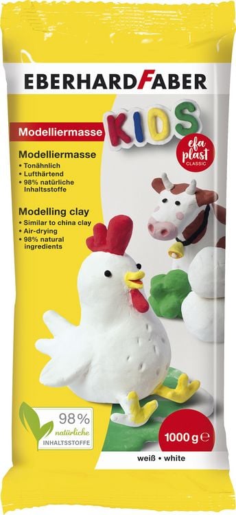 Produktbild: EBERHARD FABER Modelliermasse Kids efa plast Classic wei&szlig; 1000g