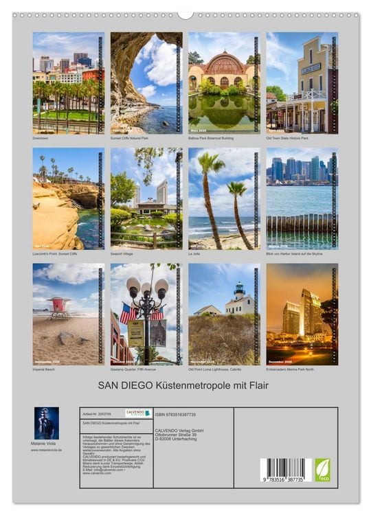 Produktbild: SAN DIEGO K&uuml;stenmetropole mit Flair (hochwertiger Premium Wandkalender 2026 DIN A2 hoch), Kunstdruck in Hochglanz