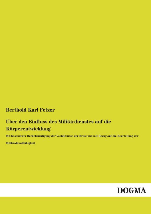 Produktbild: &Uuml;ber den Einfluss des Milit&auml;rdienstes auf die K&ouml;rperentwicklung