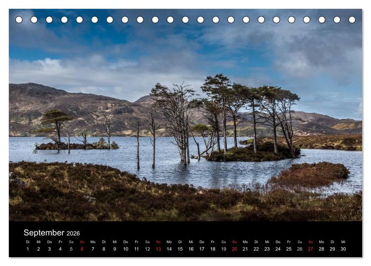 Produktbild: Die Highlands - Schottlands rauher Nordwesten (Tischkalender 2026 DIN A5 quer), CALVENDO Monatskalender