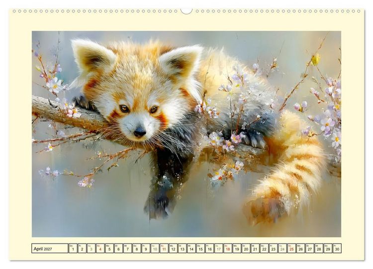 Produktbild: Rote Pandas. Kleine Abenteurer im sanften Waldlicht (hochwertiger Premium Wandkalender 2027 DIN A2 quer), Kunstdruck in Hochglanz
