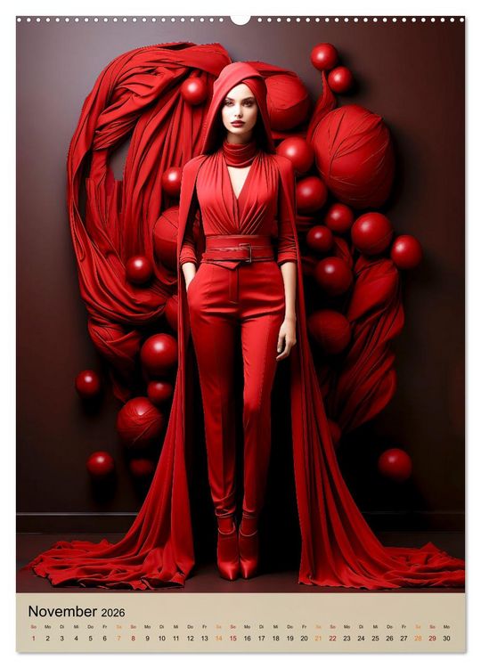 Produktbild: Rot, die sinnliche Farbe (hochwertiger Premium Wandkalender 2026 DIN A2 hoch), Kunstdruck in Hochglanz