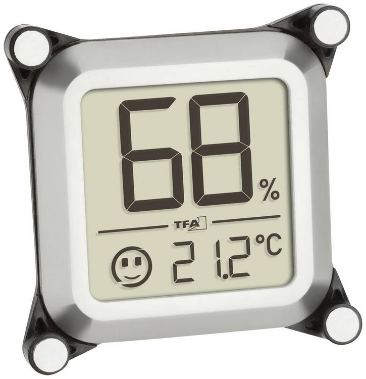 Produktbild: TFA Dostmann Humidore Thermo-/Hygrometer Silber 30.5056.54