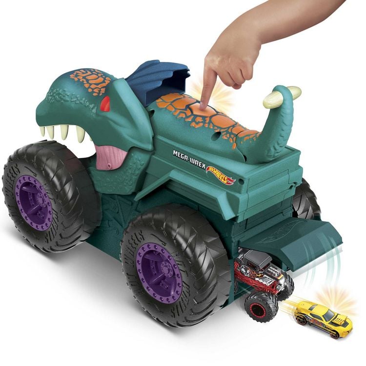 Produktbild: Hot Wheels Monster Trucks autofressender Mega-Wrex, inkl. 1 Spielzeugauto