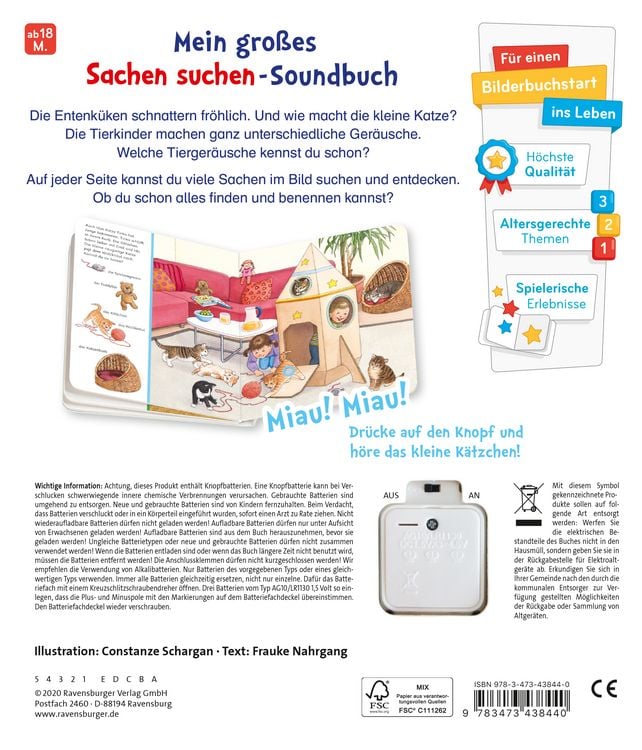 Produktbild: Sachen suchen, Sachen h&ouml;ren: Bei den Tierkindern