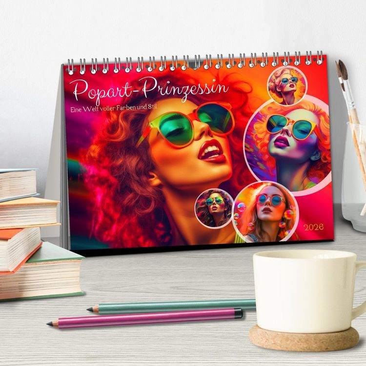 Produktbild: Popart Prinzessin (Tischkalender 2026 DIN A5 quer), CALVENDO Monatskalender