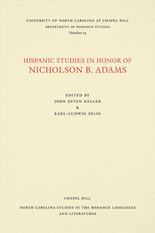 Produktbild: Hispanic Studies in Honor of Nicholson B. Adams