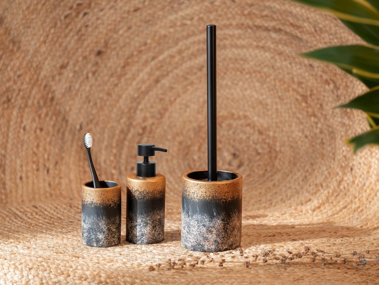 Produktbild: Bad-Accessoire Set Mod. Lacona, 3-teilig, aus hochwertigem Beton