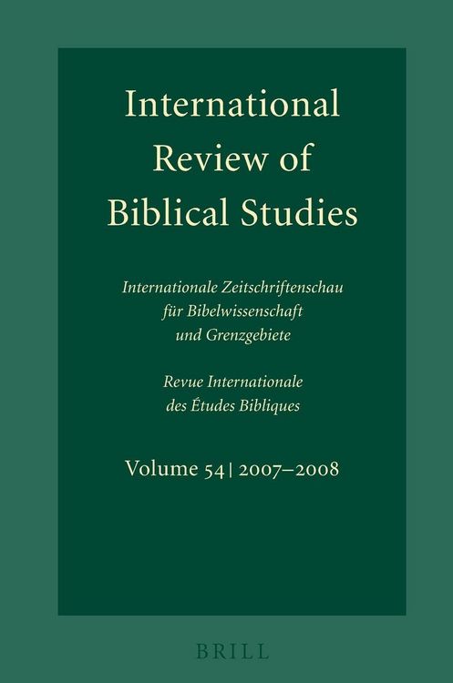 Produktbild: International Review of Biblical Studies, Volume 54 (2007-2008)