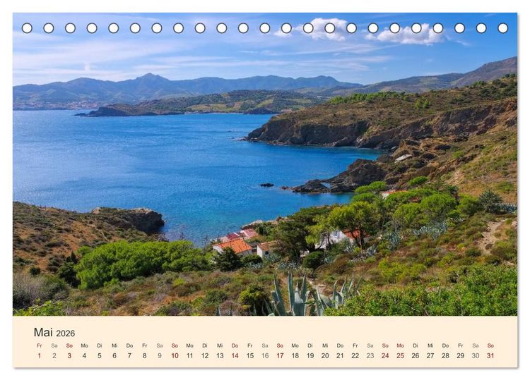 Produktbild: Cote Vermeille - Wo die Pyren&auml;en das Meer k&uuml;ssen (Tischkalender 2026 DIN A5 quer), CALVENDO Monatskalender