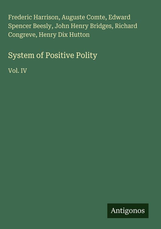 Produktbild: System of Positive Polity