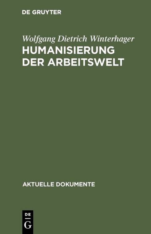 Produktbild: Humanisierung der Arbeitswelt