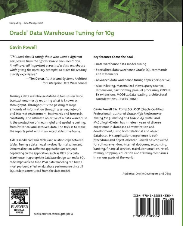 Produktbild: Oracle Data Warehouse Tuning for 10g