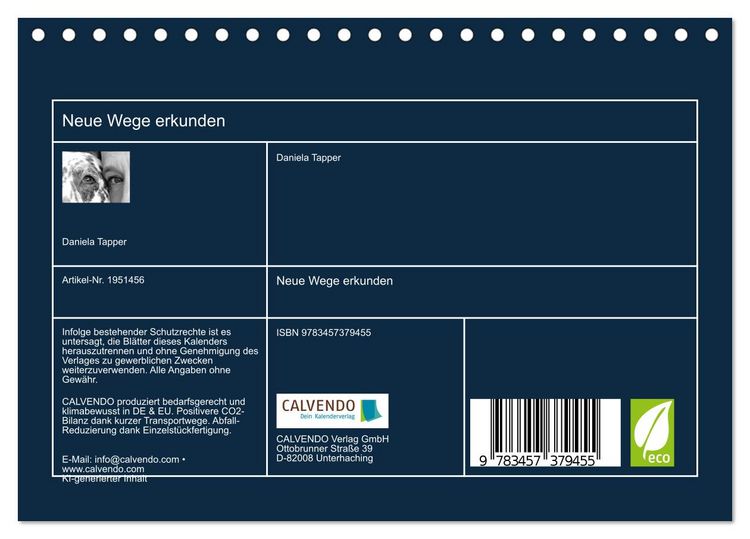 Produktbild: Neue Wege erkunden (Tischkalender 2026 DIN A5 quer), CALVENDO Monatskalender