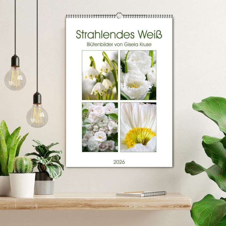 Produktbild: Strahlendes Wei&szlig; Bl&uuml;tenbilder (Wandkalender 2026 DIN A2 hoch), CALVENDO Monatskalender