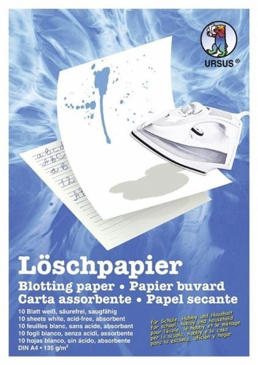 Produktbild: URSUS Zeichen und K&uuml;nstlerbedarf L&ouml;schpapierblock 135 g/m&sup2;, Format DIN A4, 10 Blatt, wei&szlig;
