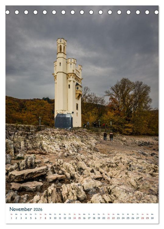 Produktbild: Burgen und Burgruinen am Mittelrhein (Tischkalender 2026 DIN A5 hoch), CALVENDO Monatskalender