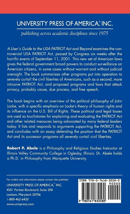 Produktbild: User's Guide to the USA PATRIOT Act and Beyond