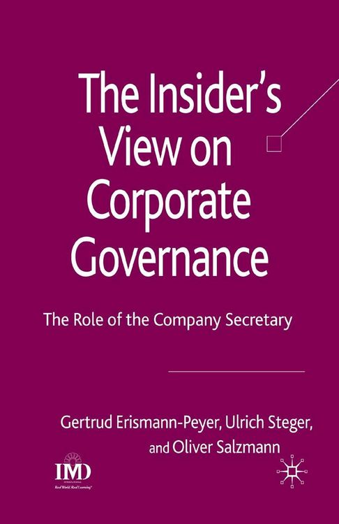 Produktbild: The Insider's View on Corporate Governance