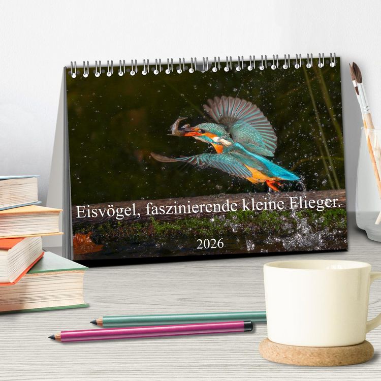 Produktbild: Eisv&ouml;gel, faszinierende kleine Flieger. (Tischkalender 2026 DIN A5 quer), CALVENDO Monatskalender