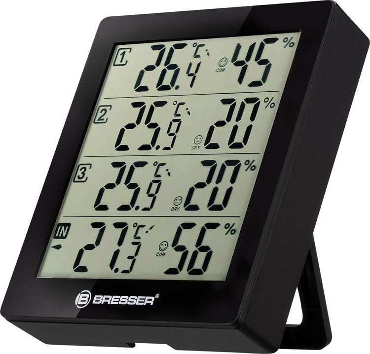Produktbild: Bresser Optik Quadro Thermo-/Hygrometer Schwarz 7000020CM3000