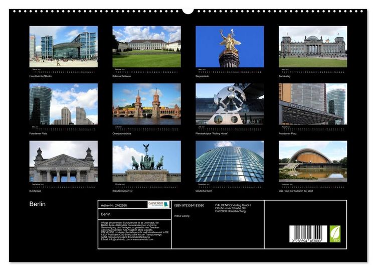 Produktbild: Berlin (hochwertiger Premium Wandkalender 2027 DIN A2 quer), Kunstdruck in Hochglanz