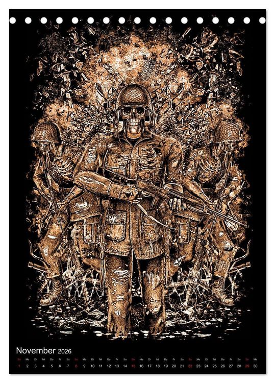Produktbild: BLOODBOY/WAR ILLUSTRATION (Tischkalender 2026 DIN A5 hoch), CALVENDO Monatskalender