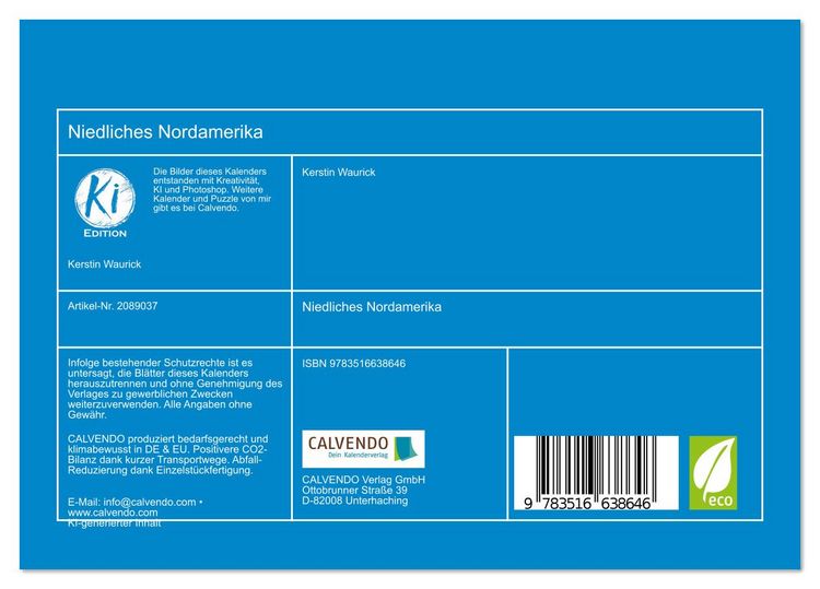 Produktbild: Niedliches Nordamerika (Tischkalender 2026 DIN A5 quer), CALVENDO Monatskalender