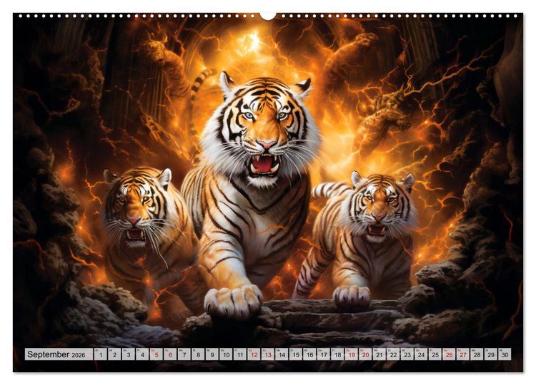Produktbild: Jahr des Tigers - Portr&auml;ts des chinesischen Tierkreiszeichens (Wandkalender 2026 DIN A2 quer), CALVENDO Monatskalender