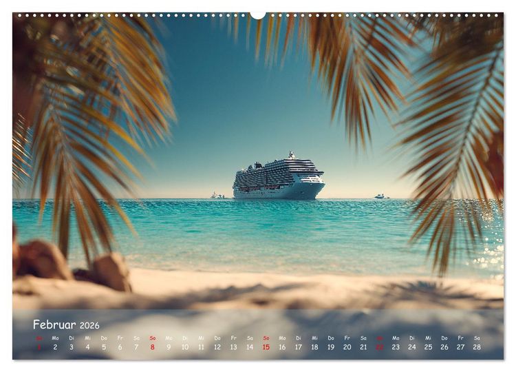 Produktbild: Kreuzfahrtschiffe Kalender - Kreuzfahrten und Giganten der Meere (hochwertiger Premium Wandkalender 2026 DIN A2 quer), Kunstdruck in Hochglanz