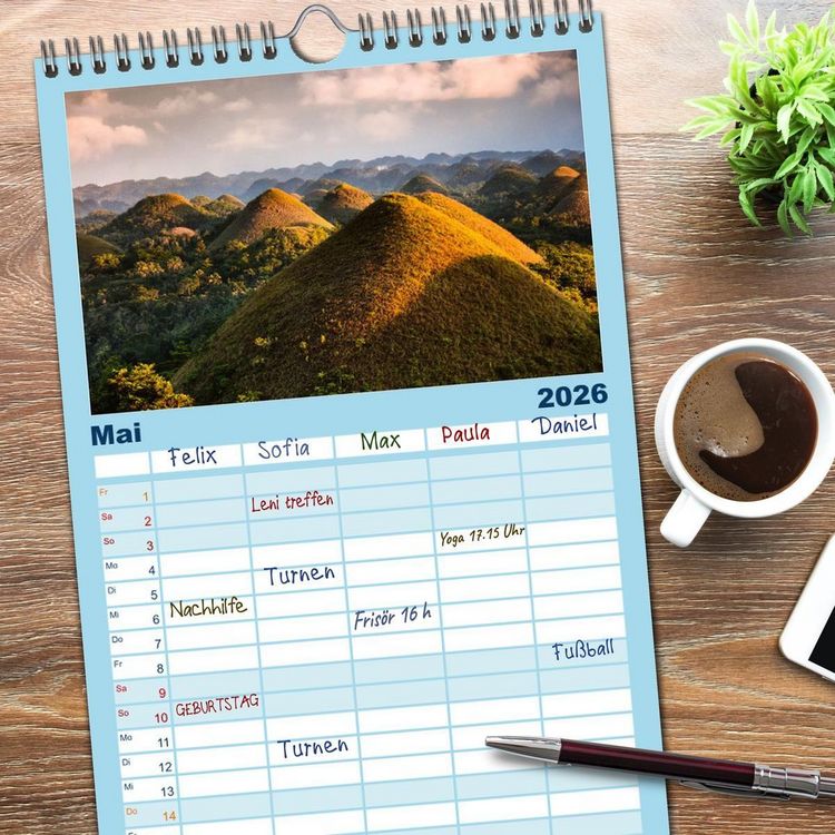 Produktbild: Familienplaner 2026 - Unglaubliche Natur - Landschaften aus unserer wunderbaren Welt mit 5 Spalten (Wandkalender, 21 x 45 cm) CALVENDO