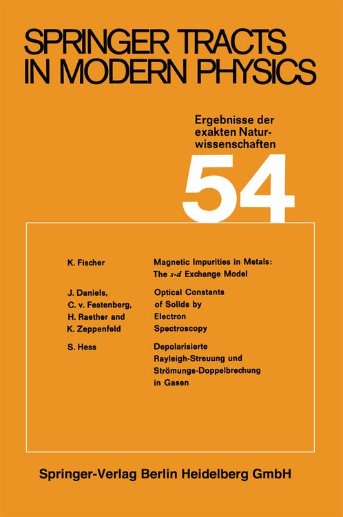 Produktbild: Springer Tracts in Modern Physics