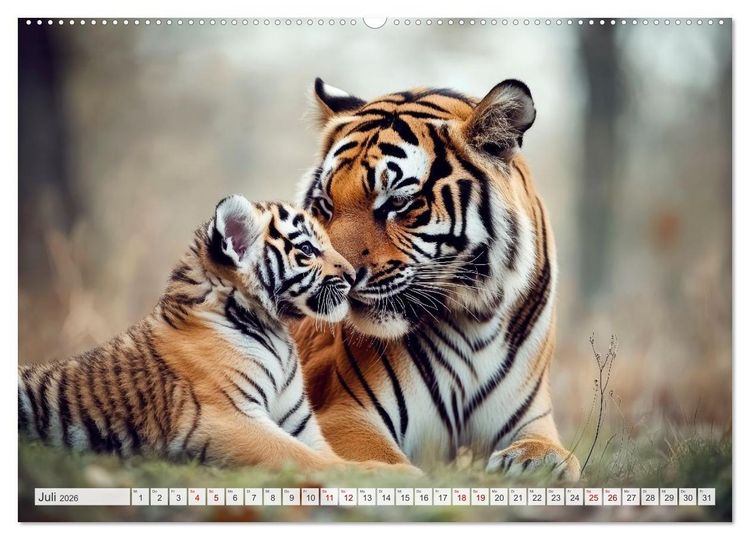 Produktbild: M&uuml;tterherzen im wilden Tierreich (hochwertiger Premium Wandkalender 2026 DIN A2 quer), Kunstdruck in Hochglanz