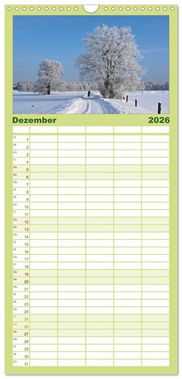 Produktbild: Familienplaner 2026 - Baum-Variationen mit 5 Spalten (Wandkalender, 21 x 45 cm) CALVENDO