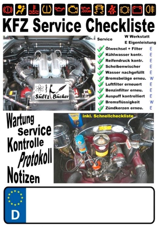 Produktbild: KFZ Service Checkliste - Wartung - Service - Kontrolle - Protokoll - Notizen