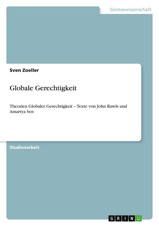 Produktbild: Globale Gerechtigkeit