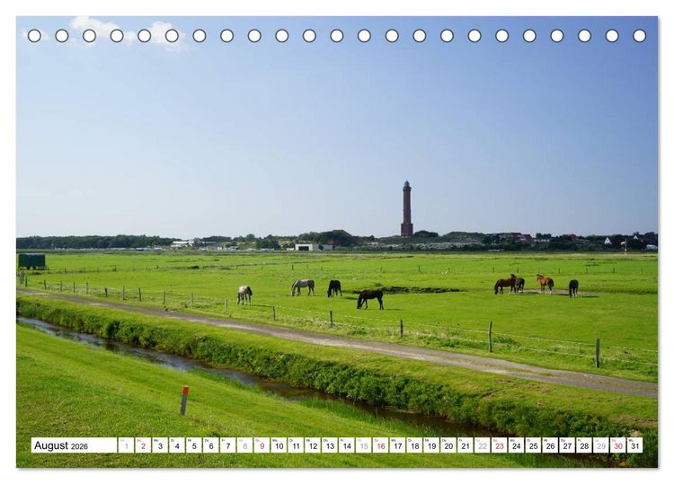 Produktbild: Norderney - von barfu&szlig; bis Lackschuh (Tischkalender 2026 DIN A5 quer), CALVENDO Monatskalender