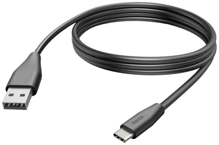 Produktbild: Hama USB-Ladekabel USB 2.0 USB-A Stecker, USB-C&reg; Stecker 3.00m Schwarz 00201597