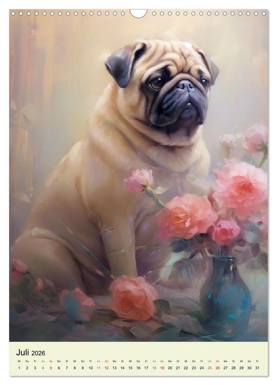 Produktbild: Kleine Hunde. Entz&uuml;ckend, lieblich, duftig (Wandkalender 2026 DIN A3 hoch), CALVENDO Monatskalender