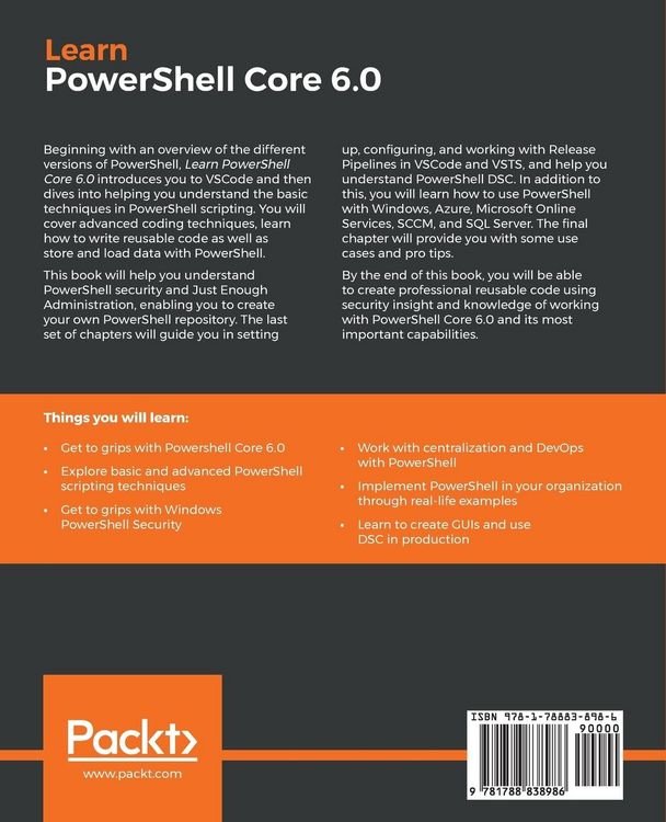 Produktbild: Learn PowerShell Core 6.0