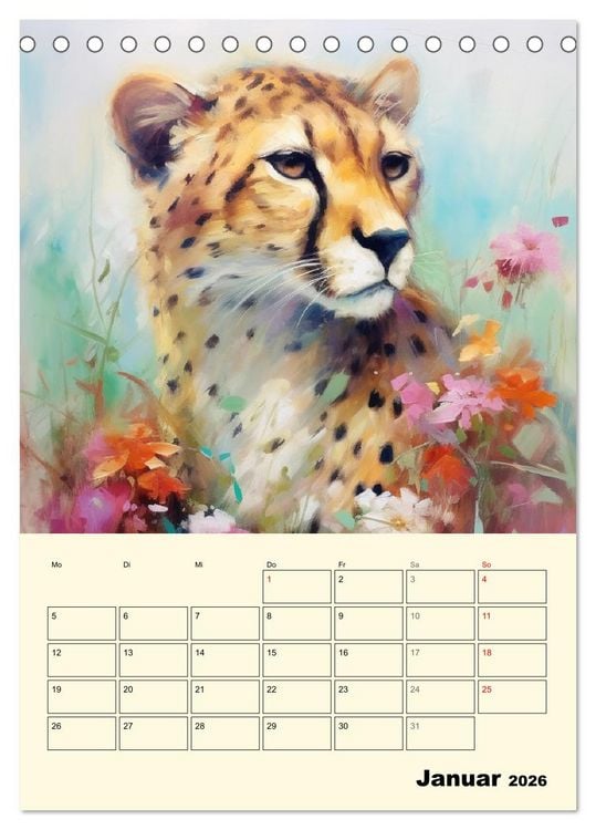 Produktbild: Raubkatzen. Zauberhafte Aquarelle (Tischkalender 2026 DIN A5 hoch), CALVENDO Monatskalender