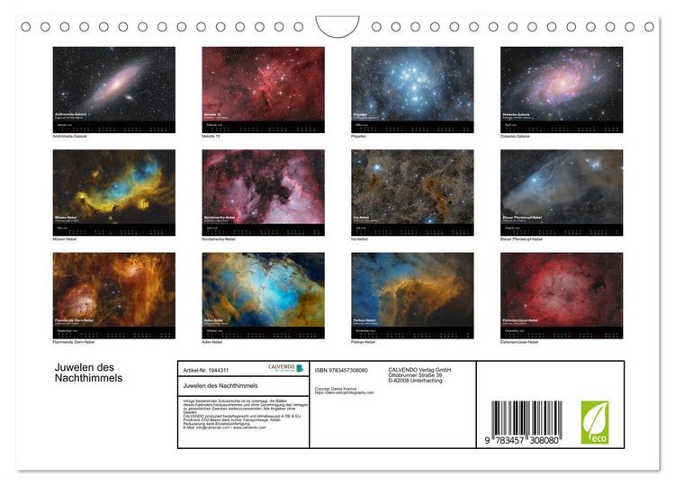 Produktbild: Juwelen des Nachthimmels (Wandkalender 2026 DIN A4 quer), CALVENDO Monatskalender