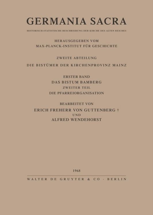 Produktbild: Das Bistum Bamberg. Teil 2: Die Pfarreiorganisation