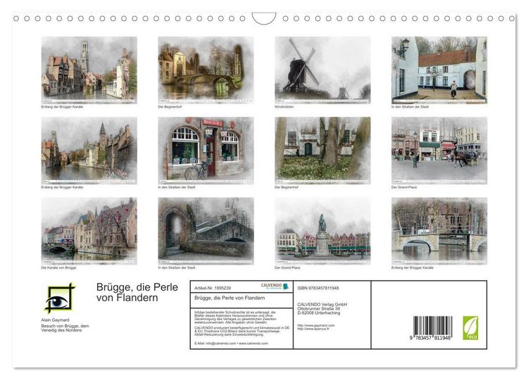 Produktbild: Br&uuml;gge, die Perle von Flandern (Wandkalender 2026 DIN A3 quer), CALVENDO Monatskalender