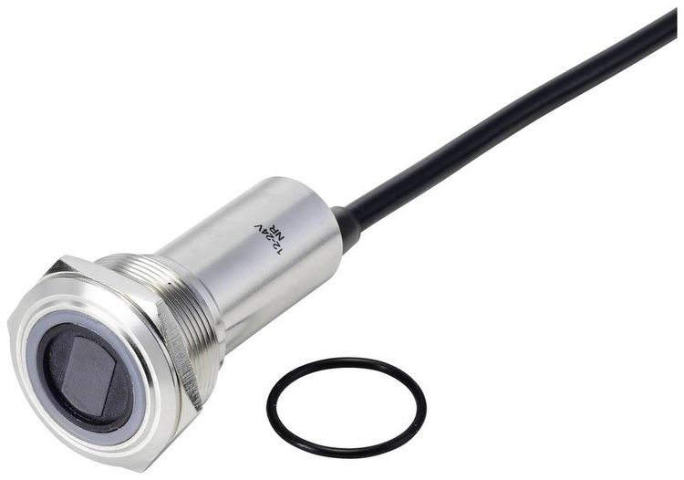 Produktbild: TRU COMPONENTS TC-10091088 ONPOW91-25E10BYSSNR12-24VDC Ber&uuml;hrungsloser Schalter 12 V, 24 V 300 mA 1 x Aus/(Ein) tastend Rot 1 St.