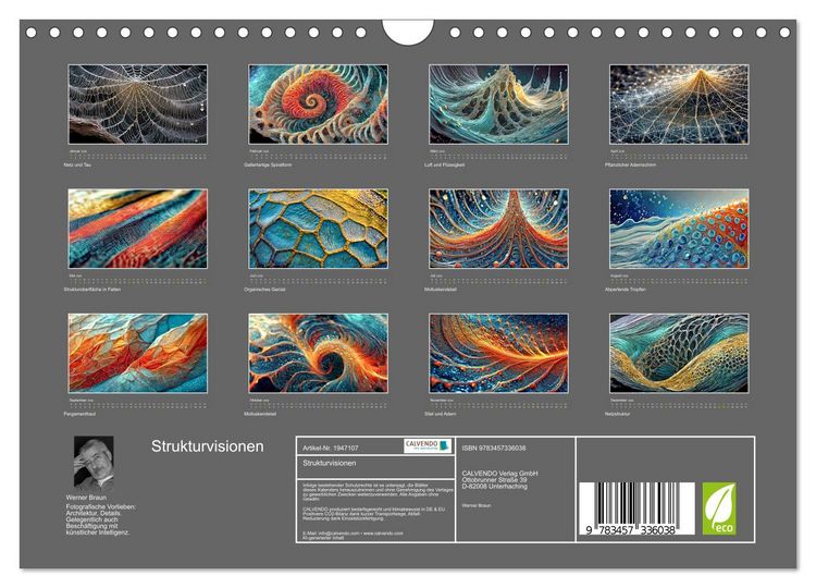 Produktbild: Strukturvisionen (Wandkalender 2026 DIN A4 quer), CALVENDO Monatskalender