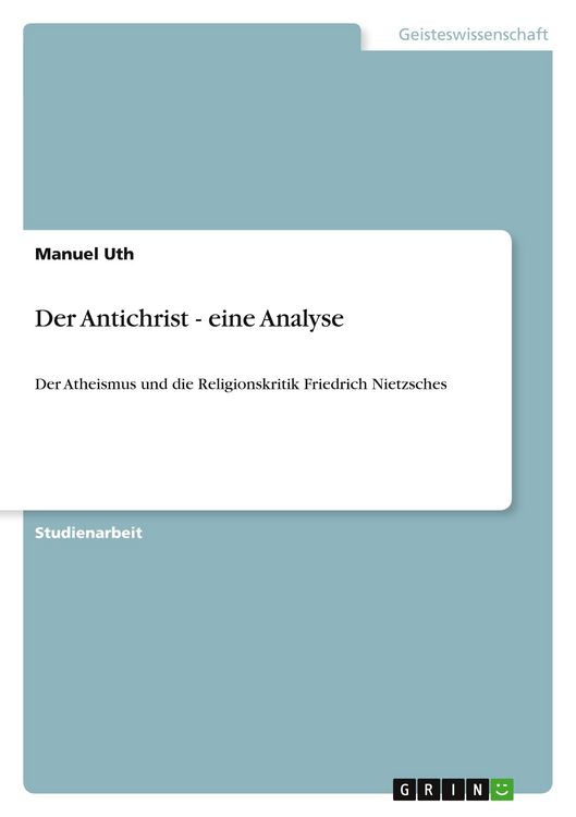Produktbild: Der Antichrist - eine Analyse