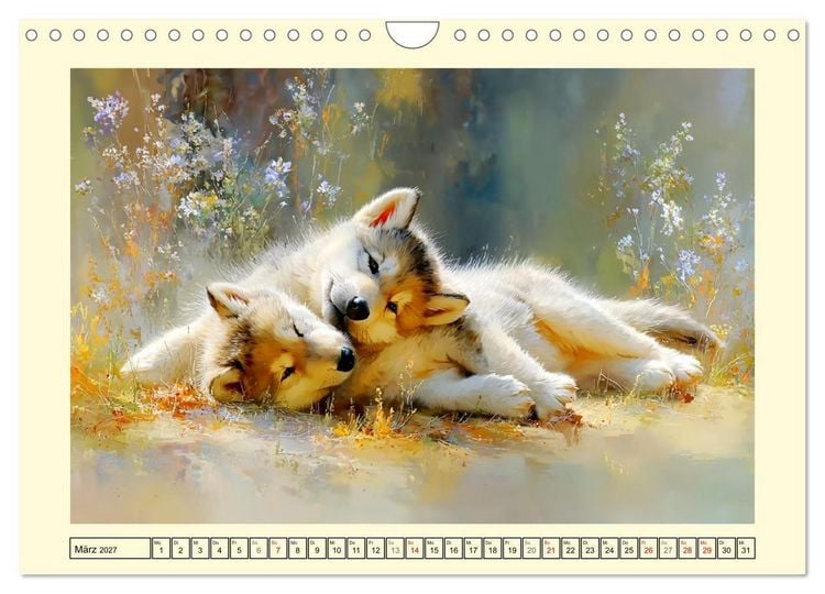 Produktbild: Waldseelen. Verspielte W&ouml;lfe im Licht der Natur (Wandkalender 2027 DIN A4 quer), CALVENDO Monatskalender