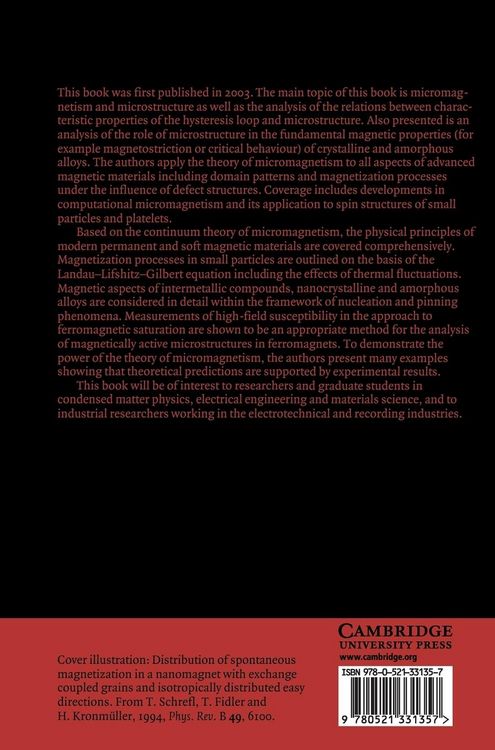 Produktbild: Micromagnetism and the Microstructure of Ferromagnetic Solids